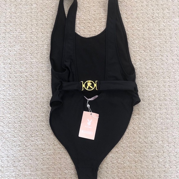 Missguided playboy buckle plunge high leg swimsuit one piece - Picture 5 of 7